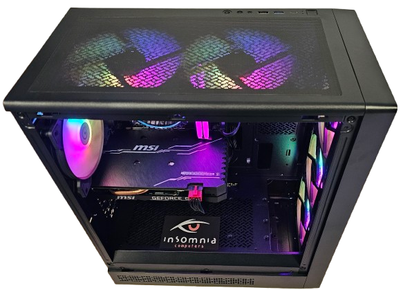 Insomnia Shadow Vortex 4: H610, Core i3 12100F, 16GB DDR4, GTX1660Super 6GB, 1TB NVMe