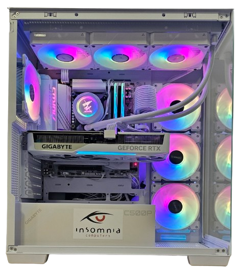Insomnia Arctic Glass 3: B760, 14700KF, 32GB DDR5-6400, RTX5070Ti, 1TB NVMe