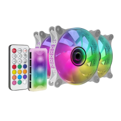MARS Gaming FAN KIT ARGB MF-3DKIT 3in1 3x120mm Infinite 3D Mirror Fans White