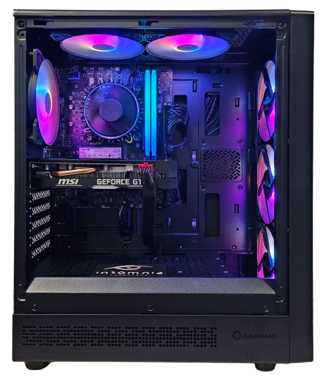Insomnia Shadow Vortex 4: H610, Core i3 12100F, 16GB DDR4, GTX1660Super 6GB, 1TB NVMe