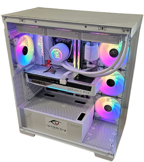 Insomnia Arctic Glass 3: B760, 14700KF, 32GB DDR5-6400, RTX5070Ti, 1TB NVMe