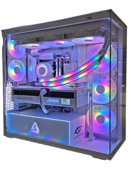 Insomnia Arctic Apex 3: X870E, Ryzen 7 9800X3D, 32GB DDR5-6000, RTX5090 32GB, 2TB Gen. 5