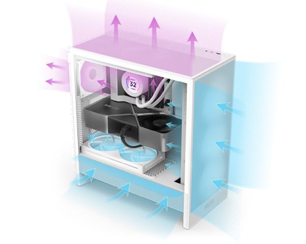 NZXT H5 Flow RGB (2024) Gaming Case Black (CC-H52FB-R1)