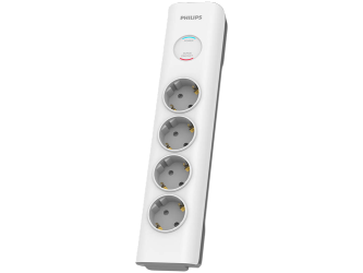 Philips Power Supply Extension Cord 4 sockets 2m White