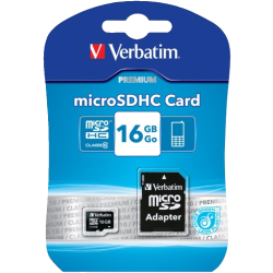 Verbatim Premium 16GB microSDXC Card Class 10 /w Adapter