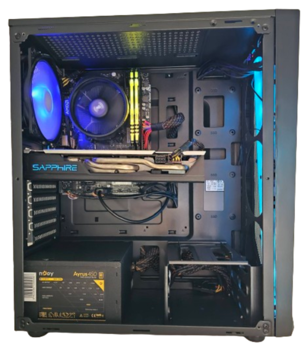 OUTLET A320, Ryzen 1200F, 16GB DDR4-3200, RX580 8GB, 500GB SSD