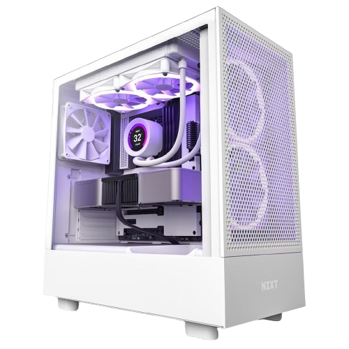 CASE NZXT ATX Mid-Tower H5 FLOW w/WINDOW + Front & Top MESH, 2xAer F120Q, 1xUSB 3.1 type C,1xUSB 3.1 Type A, Matte White CC-H51FW-01