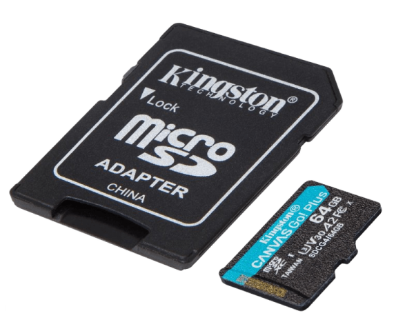 MicroSDXC 64GB CANVAS GO PLUS 200R A2 U3 V30 + Adapter SDCG4 / 64GB