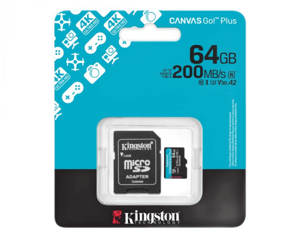 MicroSDXC 64GB CANVAS GO PLUS 200R A2 U3 V30 + Adapter SDCG4 / 64GB