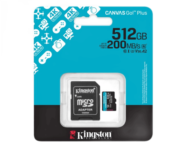 MicroSDXC 512GB CANVAS GO PLUS 200R A2 U3 V30 SDCG4 / 512GB + Adapter