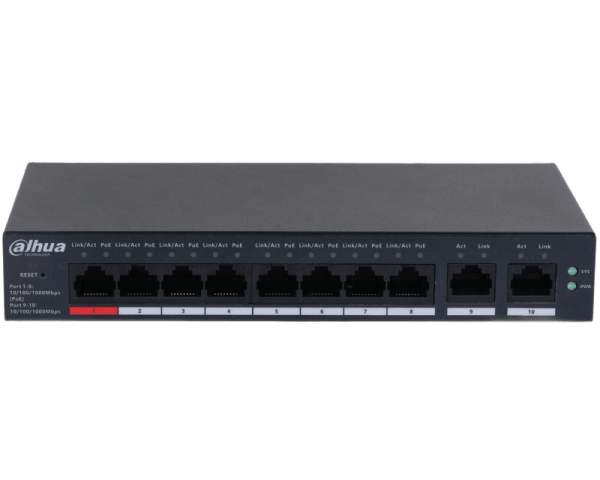 CS4010-8GT-110 10-Port Cloud Managed Desktop Gigabit Switch with 8-Pore Poe