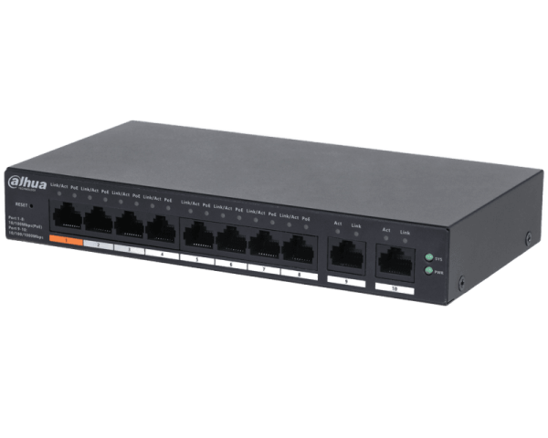 CS4010-8ET-60 10-Port Cloud Managed Desktop Switch with 8-Pore Poe