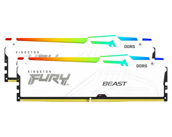 DIMM DDR5 64GB (2x32GB Kit) 5600mt / s KF556C36BWEAK2-64 FURY BEAST RGB White Expo
