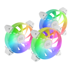 MARS Gaming FAN KIT MF-3AR ARGB Reversed 3in1 3x120mm Full Ring Illumination White
