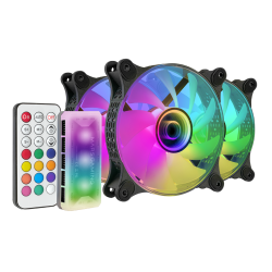 MARS Gaming FAN KIT ARGB MF-3DKIT 3in1 3x120mm Infinite 3D Mirror Fans Black