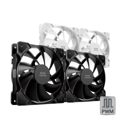 MARS Gaming FAN KIT PWM 2in1 Ultra-quiet 120mm x 2 Ultrasilent Fans Black