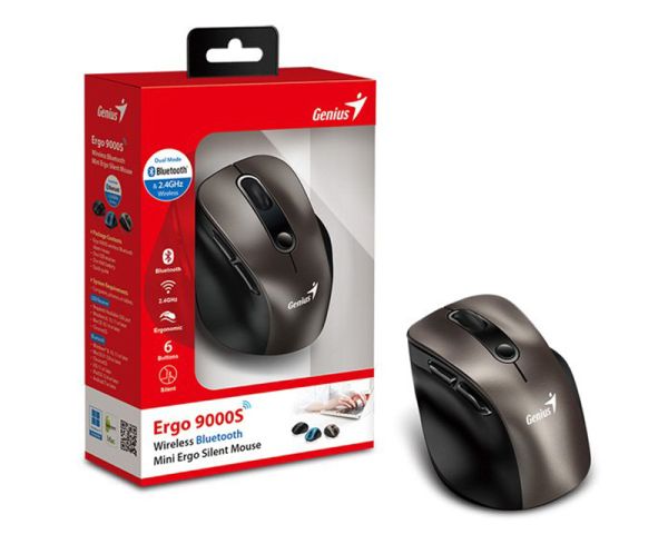 Genius Ergo 9000s USB Wireless Mouse Champagne Titanium