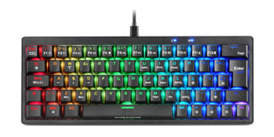 MARS Gaming Keyboard MKMINIPRO Hot-Swappable RGB Mechanical 60% Black