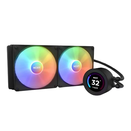 COOLERS CPU AIO NZXT Kraken 280 ELITE RGB, 2x140mm F140 RGB Core fans, RGB Controller, w/2.36" LCD display, RL-KR28E-B1, MATTE BLACK