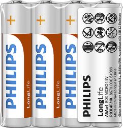 Philips LongLife AA Zinc 4pack Batteries