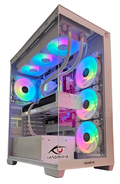Insomnia Arctic Glass 3 Lite: B650M, Ryzen 7 7800X3D, RTX 5070, 32GB DDR5-6000, 1TB SSD